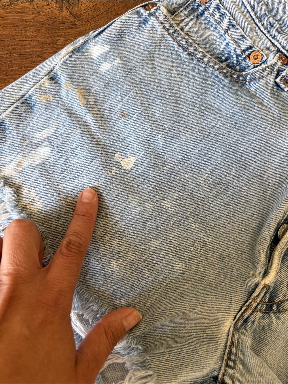 Coveted 501 Levi's Light Blue Distressed Denim Cutoff Shorts vintage - Picture 5 of 12